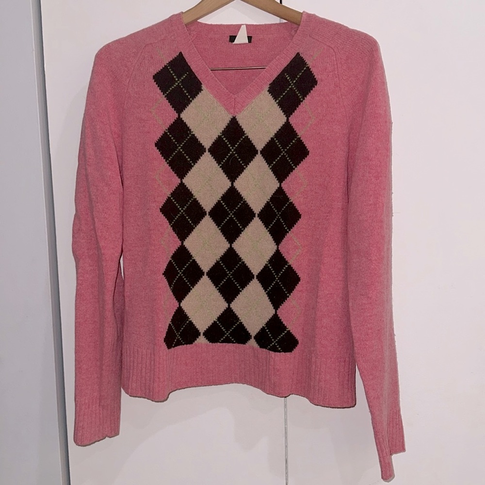 Lamb wool argyle sweater
